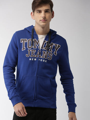 Mast & Harbour Men Blue Solid Sweatshirt