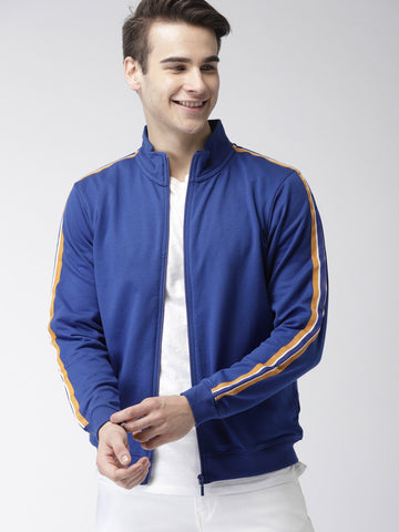 Tommy Hilfiger Men Blue Printed Hooded Sweatshirt