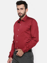 Hancock Men Blue & White Slim Fit Checked Formal Shirt